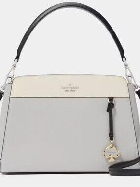kate spade Two-ToneWhite and Light Gray Madison medium Satchel NWT